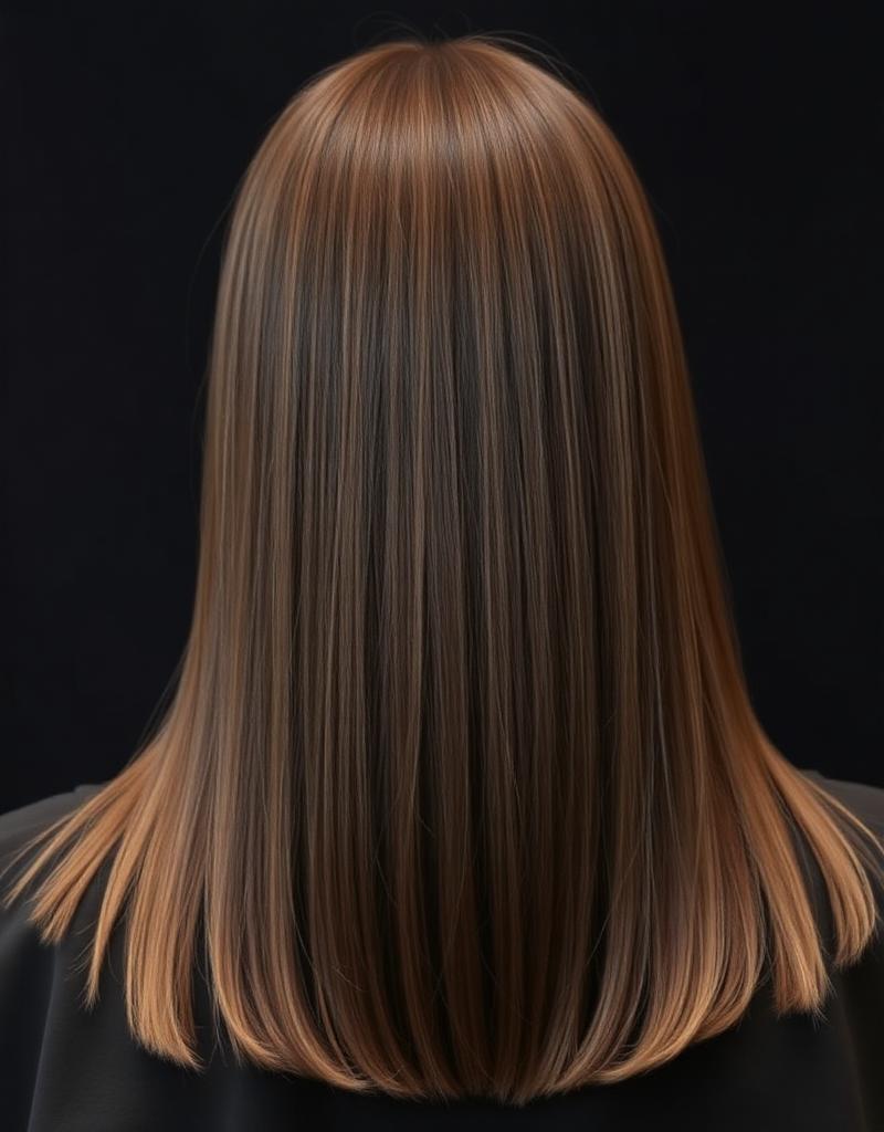 Antes — Base natural com madeixas luminosas