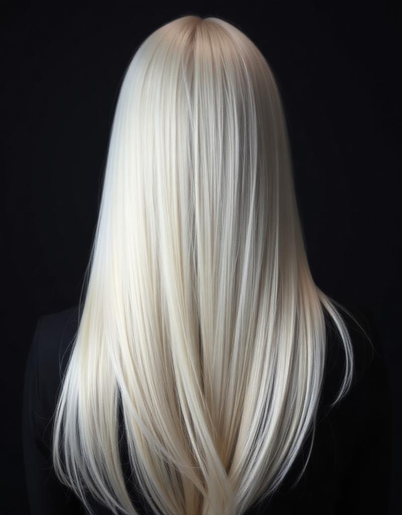Depois — Castanho natural para louro platinado