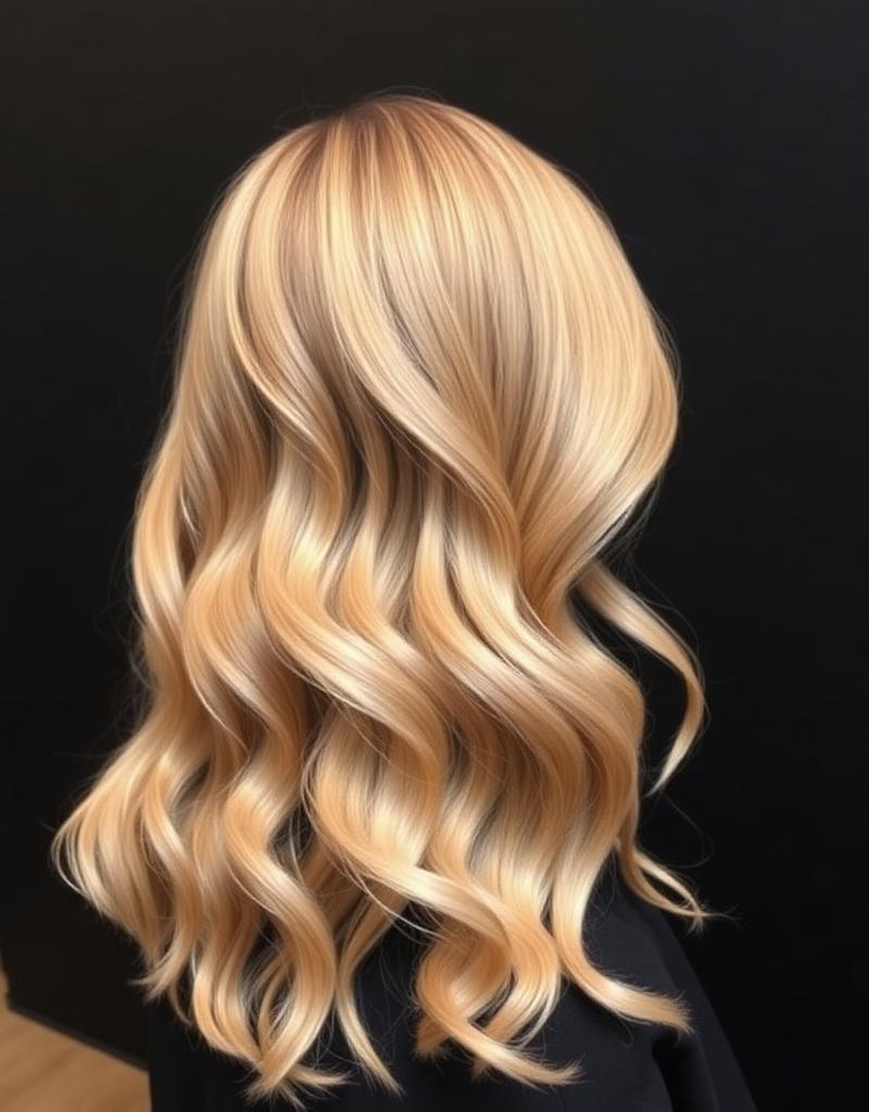 Depois — Base natural com madeixas luminosas