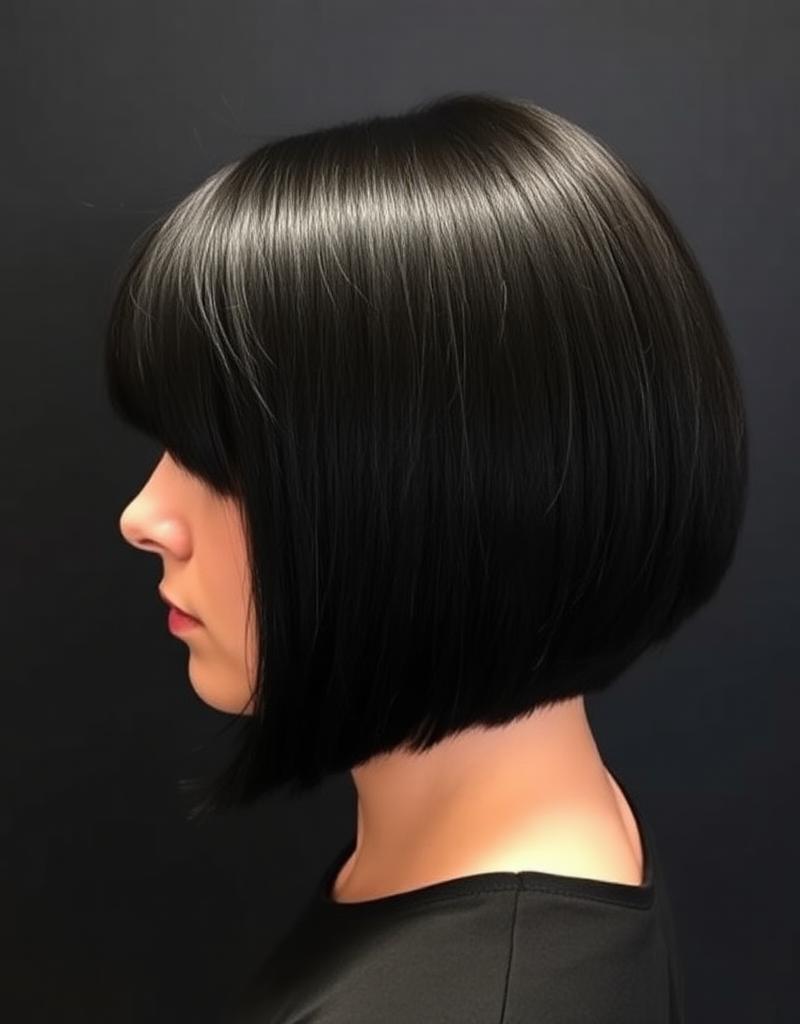 Depois — Cabelo encaracolado comprido para corte bob